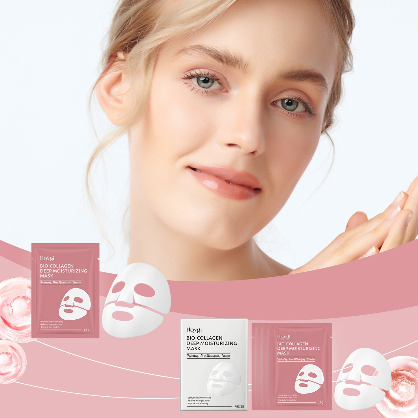 Masque visage au collagène pour hydratation profonde