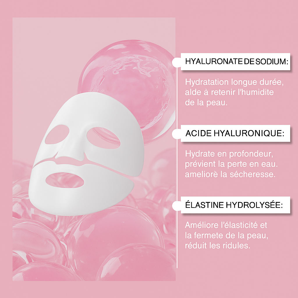Masque visage au collagène pour hydratation profonde