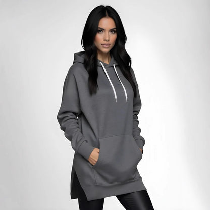 Sweat à Capuche Long Femme