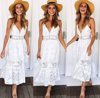 Élégance d’Été : Robe Bohème Chic en Broderie Anglaise 🌞