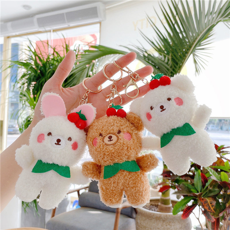 Mini peluche pendentif – ours à la fraise & lapin doux