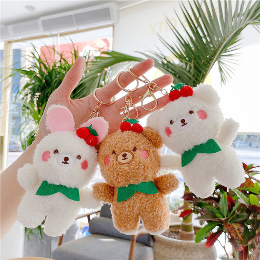 Mini peluche pendentif – ours à la fraise & lapin doux