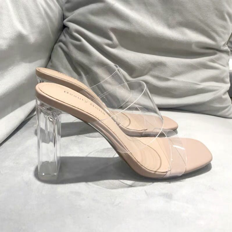 Sandales "Illusion" à Lanières Transparentes